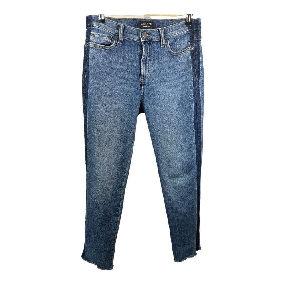 BANANA REPUBLIC Women's Distressed Denim Straight Ankle Jeans Blue Size 27/4
